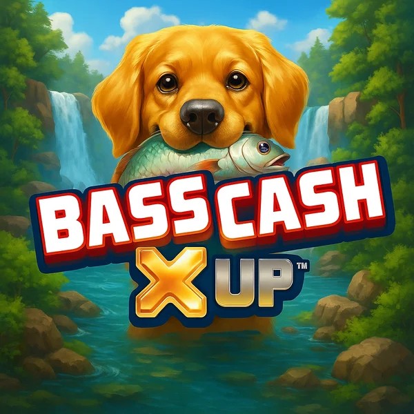 Bass Cash X UP logo by Alchemy Gaming at Spinsy Casino