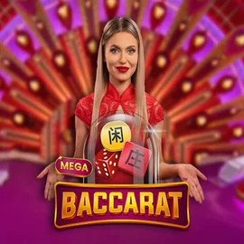 Mega Baccarat casino game by Pragmatic Play – featured logo at Spinsy Casino