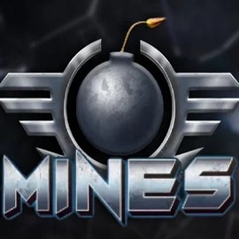 Mines slot logo by Turbo Games at Spinsy Casino