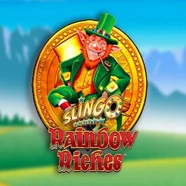 Slingo Rainbow Riches slot logo by Gaming Realms at Spinsy Casino